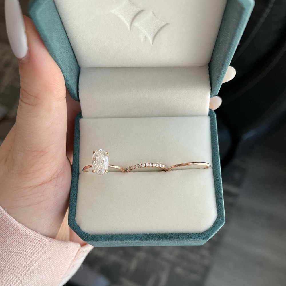 3ct crushed ice moissanite engagement set